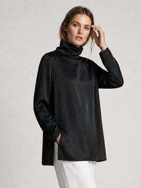 NWT Zara High Neck Satin Blouse